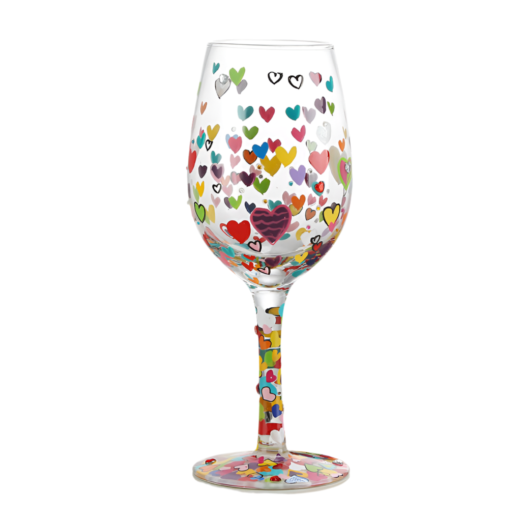 Handpainted Wine Glass - Birthday, Hearts, Best Sister Ever and Christmas Themes