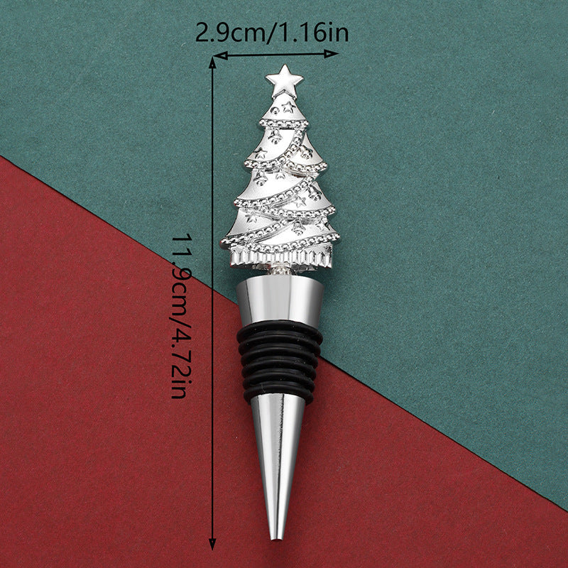 Christmas Tree Wine Bottle Stopper in Gold or Silver Tone