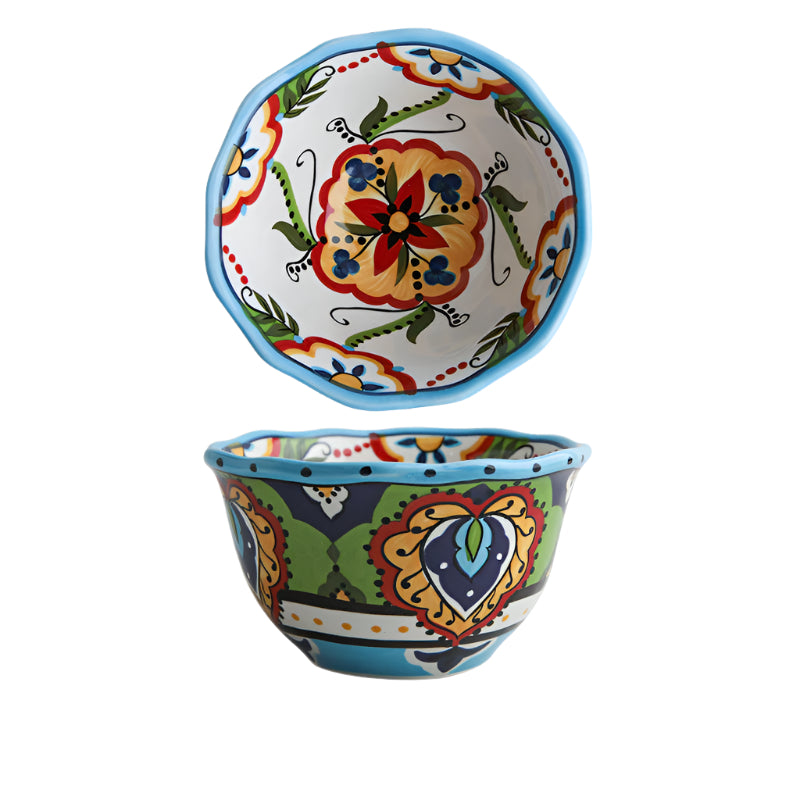 Bohemian French-Style Hand-Painted Ceramic Tableware Bowl