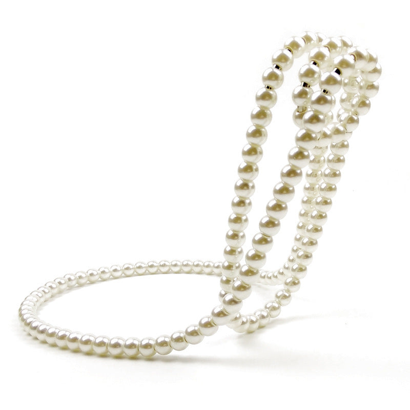 “Pearl Necklace” Suspended Wine Bottle Holder in White Gold or Black