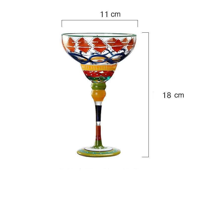 Hand-Painted Crystal Margarita Glass – A Toast to Artistry