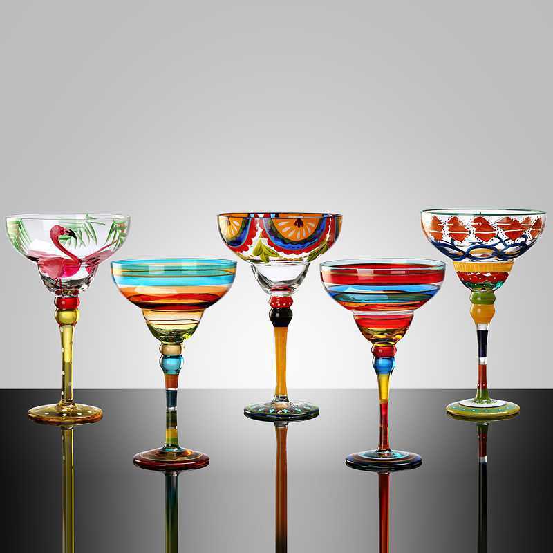 Hand-Painted Crystal Margarita Glass – A Toast to Artistry