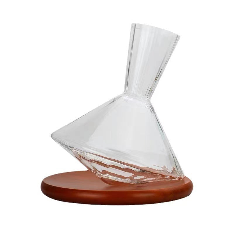 Crystal Wine Decanter with Unique Slant Design