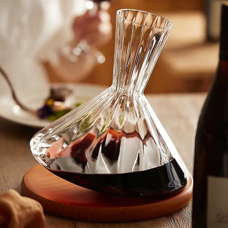 Crystal Wine Decanter with Unique Slant Design