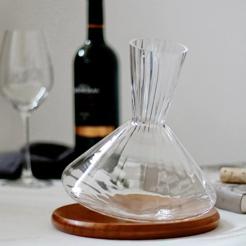 Crystal Wine Decanter with Unique Slant Design