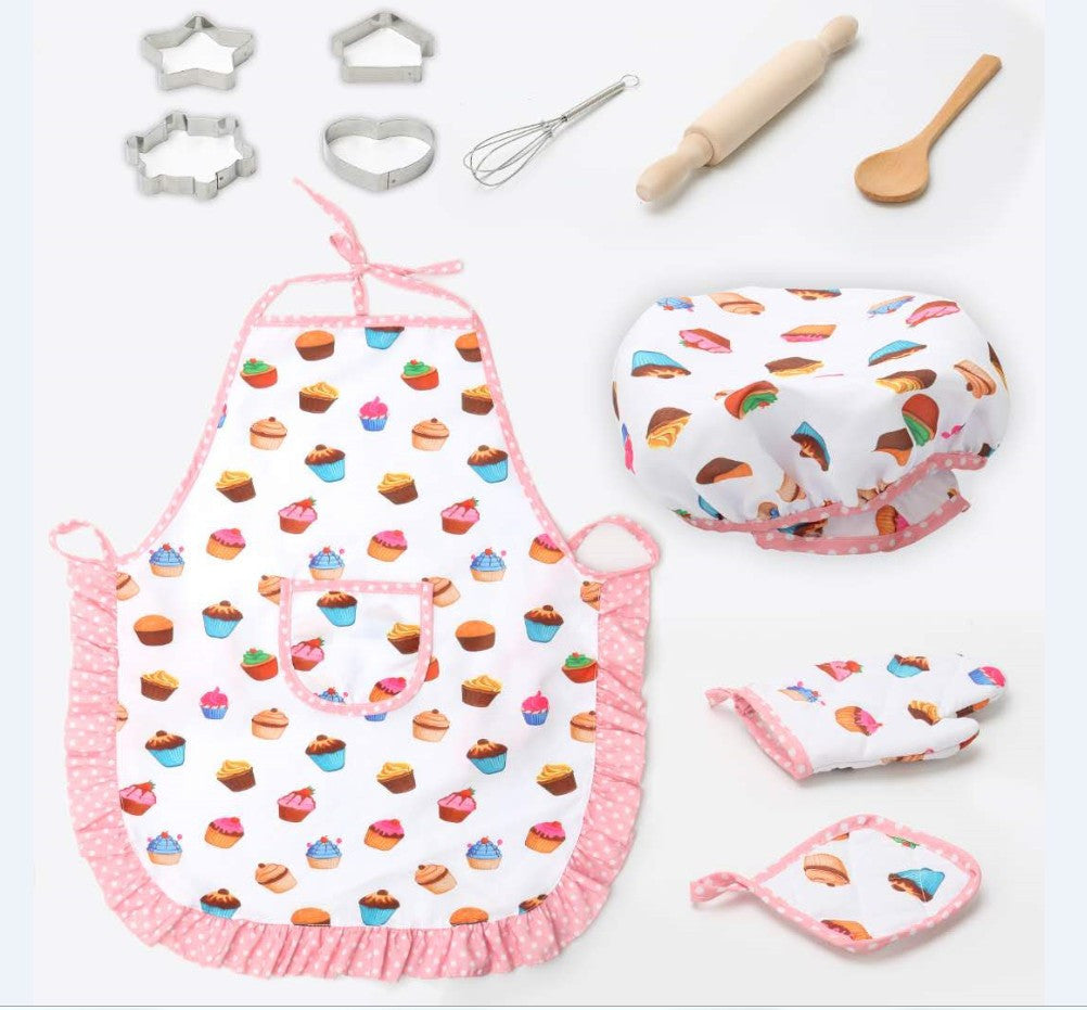 Children's Apron and Cake Baking Tools