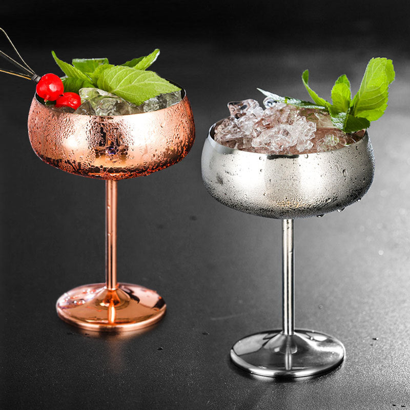 Keep Sangria or Wine Cool with this Silver or Copper Color Metal Wine Glass