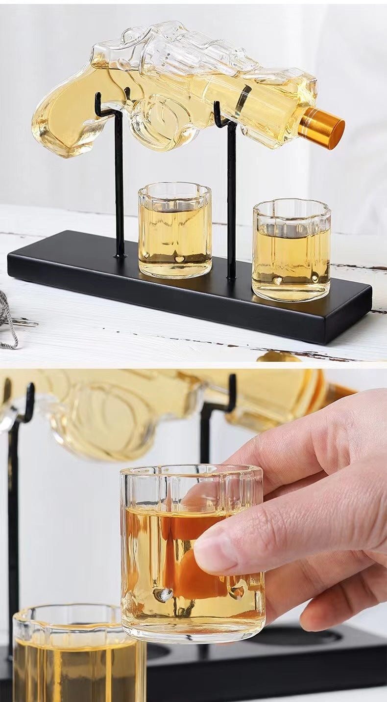 Pistol-Shaped Whiskey Presentation and Indulgence Set