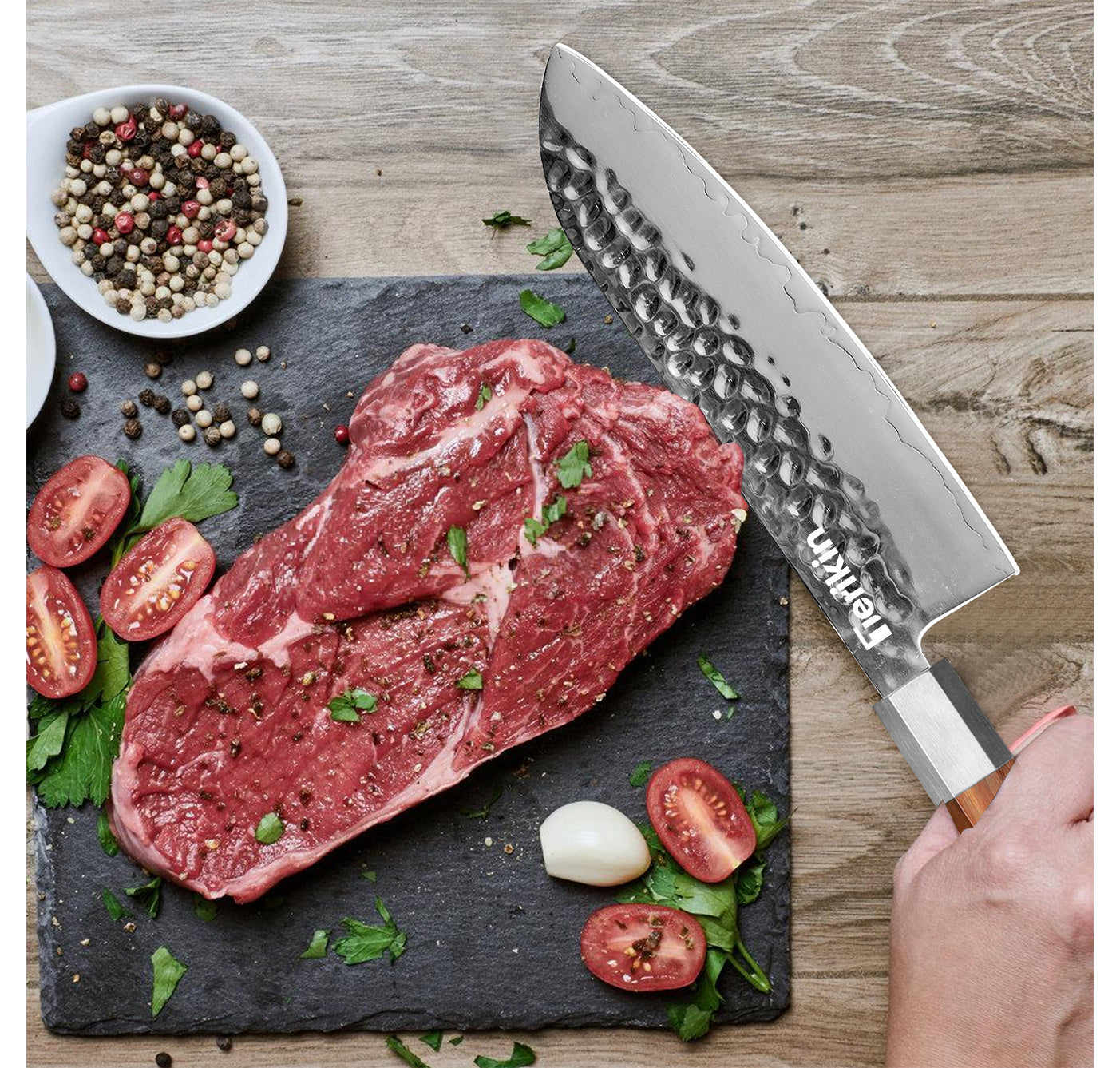 Japanese Chef Knife - 8-Inch Professional Chef's Knife Ultra Sharp Kitchen Knife Japanese 9-Layers VG-10 Clad, Chef Knife For Meat Vegetable Fruit Meat & Sushi Knife - With Sheath & Case