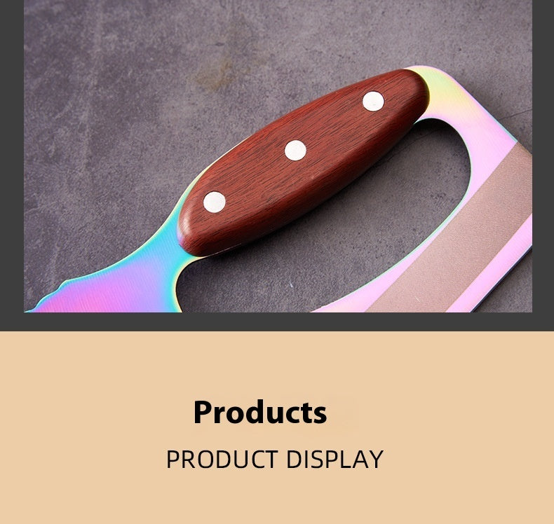 Colorful Kitchen Knife with Wood Grain Handle