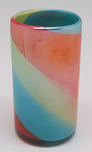 Hand-Blown Tropical Tricolor Mexican Glasses, 18 Oz. (Set of 6)