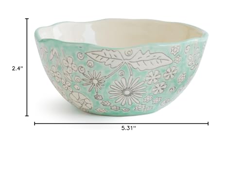 Dorotea Hand Painted Small Fruit Bowl, 5.25-Inch, Set of 4, Assorted
