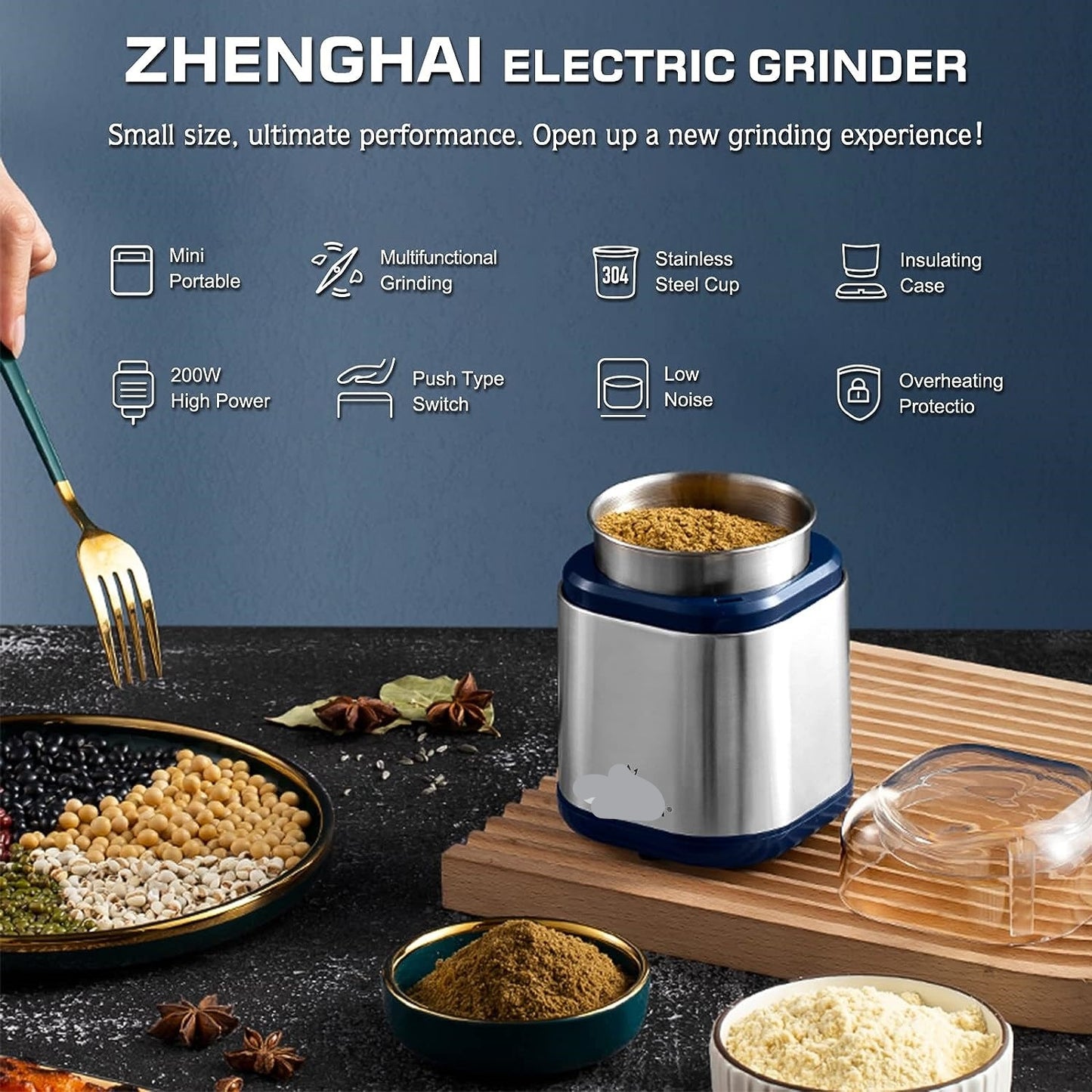 Electric Grinder for Herbs, Spices, Coffee