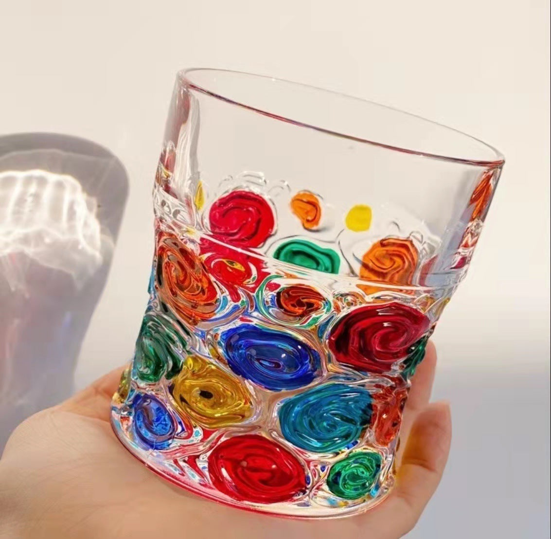 Colorful Hand-Painted Cloud Crystal Glass