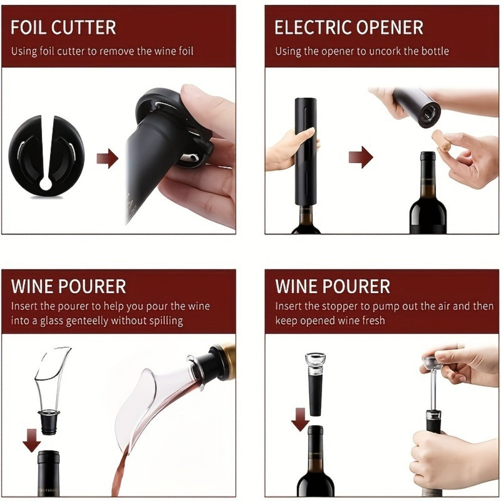Electric Wine Opener Set - Intelligent Automatic Wine Opener Bottle Opener Wine Set