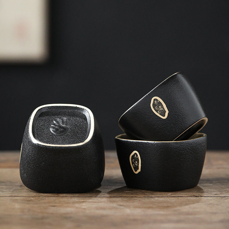 Black Handmade Kung Fu Pottery Set