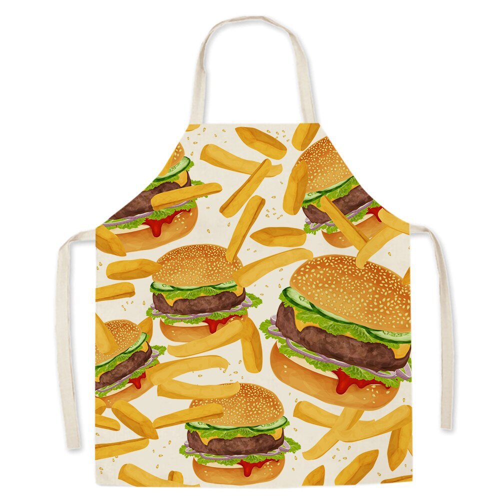 Food-Themed Linen Sleeveless Apron