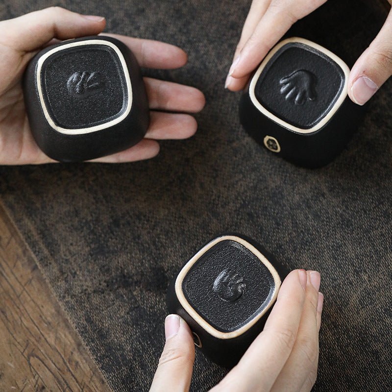 Black Handmade Kung Fu Pottery Set