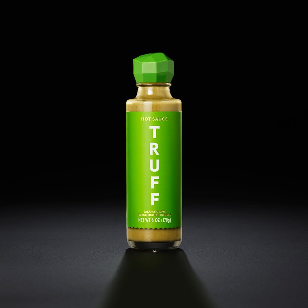 TRUFF Jalapeño Lime Hot Sauce, Gourmet Hot Sauce with Black Winter Truffles, Green Jalapeño Peppers, Black Truffle Oil, Unique Flavor Experience in a Bottle, 6 oz.