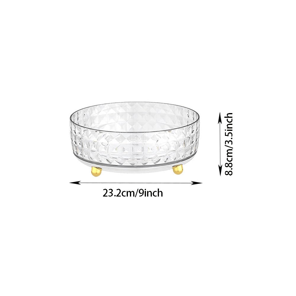 Non Skid Lazy Susan Turntable, 1-Tier Non Skid Spice Rack Turntable, 9 Inch Spinning Organizer, 360-Degree Rotating Seasoning Organizer for Kitchen, Pantry Cabinet Refrigerator, Clear