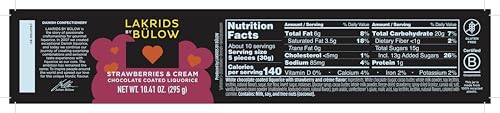 Chocolate-Coated Gourmet Licorice Strawberries & Cream Flavor - 10.4 Oz.
