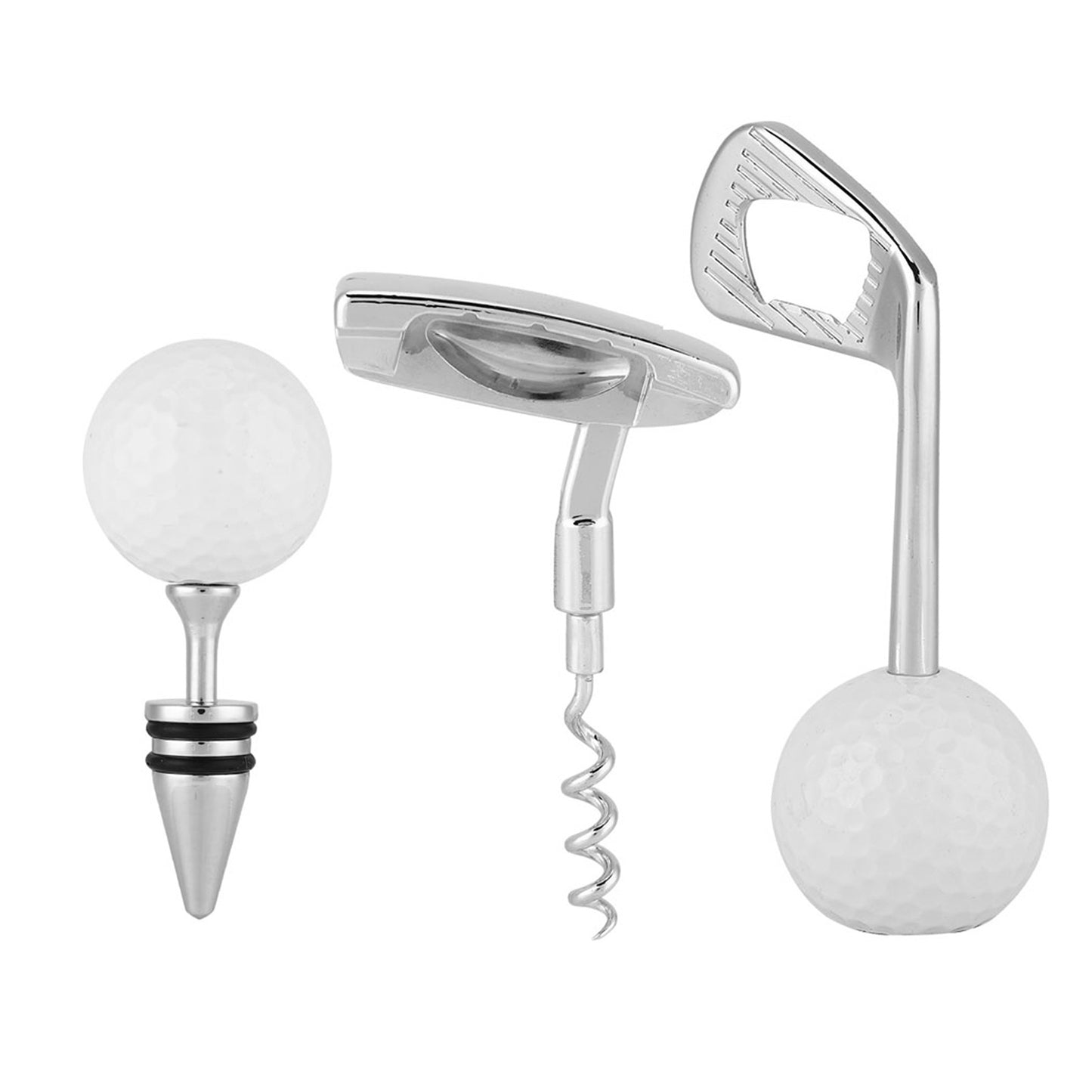 For That Golfer You Love! Golf-Shaped Wine Corkscrew and Beer Bottle Opener Set