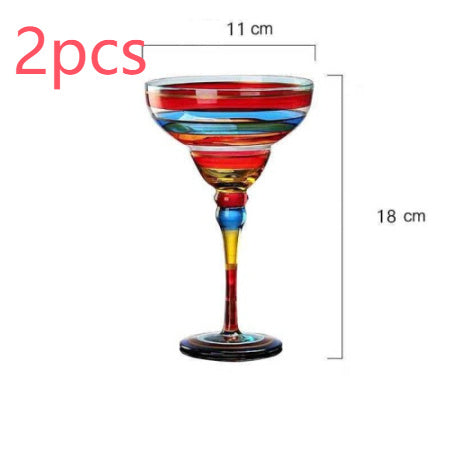 Hand-Painted Crystal Margarita Glass – A Toast to Artistry