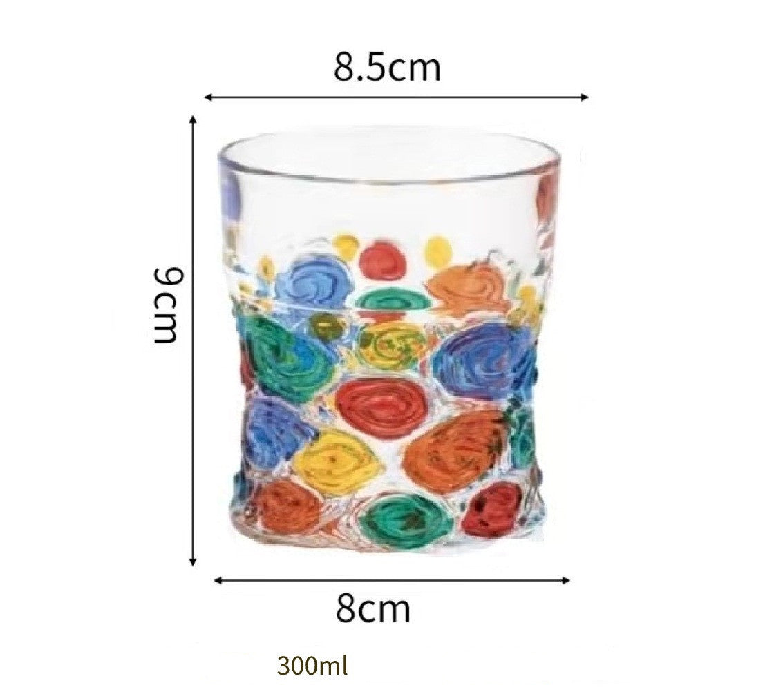 Colorful Hand-Painted Cloud Crystal Glass