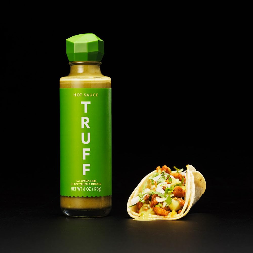 TRUFF Jalapeño Lime Hot Sauce, Gourmet Hot Sauce with Black Winter Truffles, Green Jalapeño Peppers, Black Truffle Oil, Unique Flavor Experience in a Bottle, 6 oz.