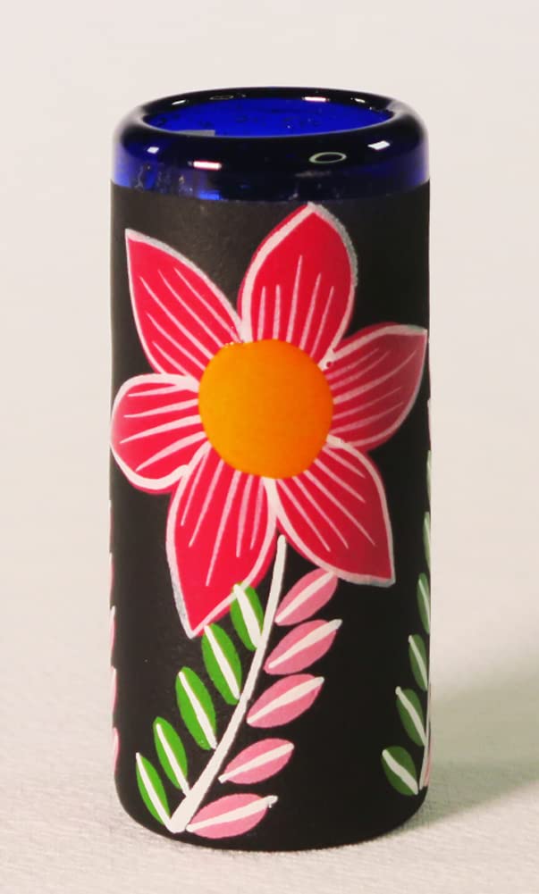 Hand-Painted Mexican Tequila Shot Glasses (Set of 4)