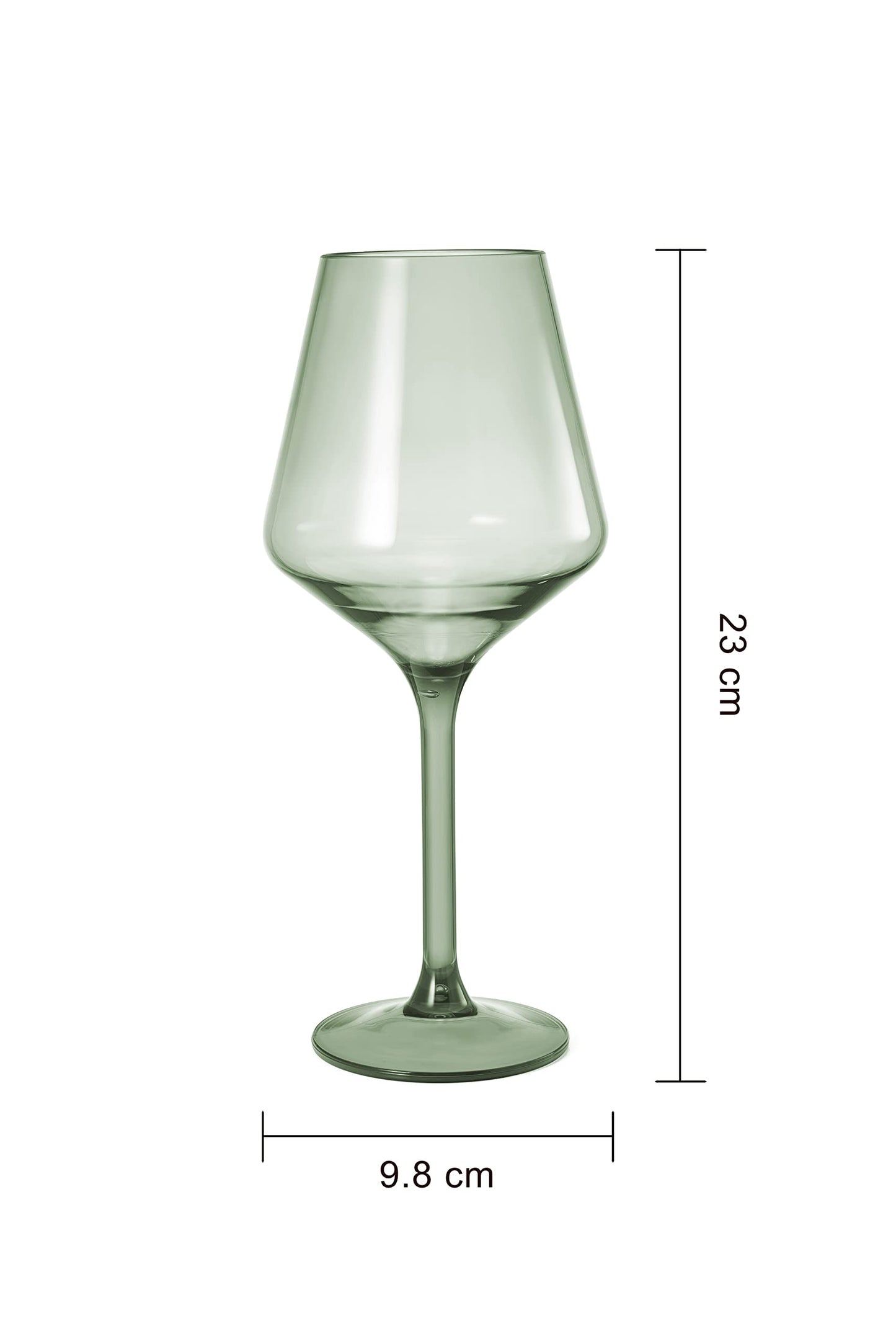 European Style Plastic Crystal, Stemmed Wine Glasses | Set of 6 | Acrylic Tritan Drinkware, Unbreakable Muted Color Shatterproof BPA-free, Reusable, Floating Pool & Indoor & Outdoor, Hand Wash 15oz