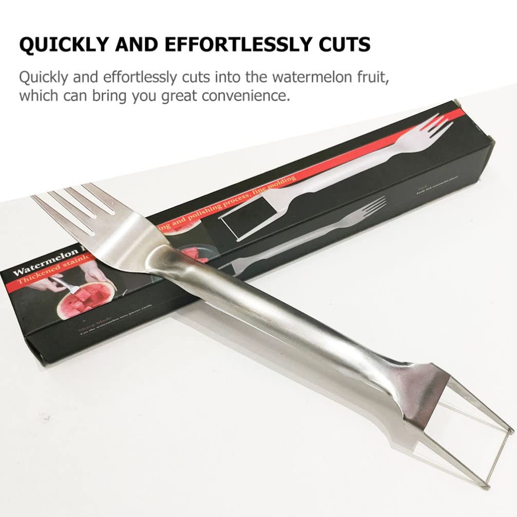 IMIKEYA 2PCS Watermelon Slicer Cutter2-in-1 Watermelon Slicer Stainless Steel Watermelon Cutter Slicer Fruit Forks Slicer Knife for Kitchen Gadget