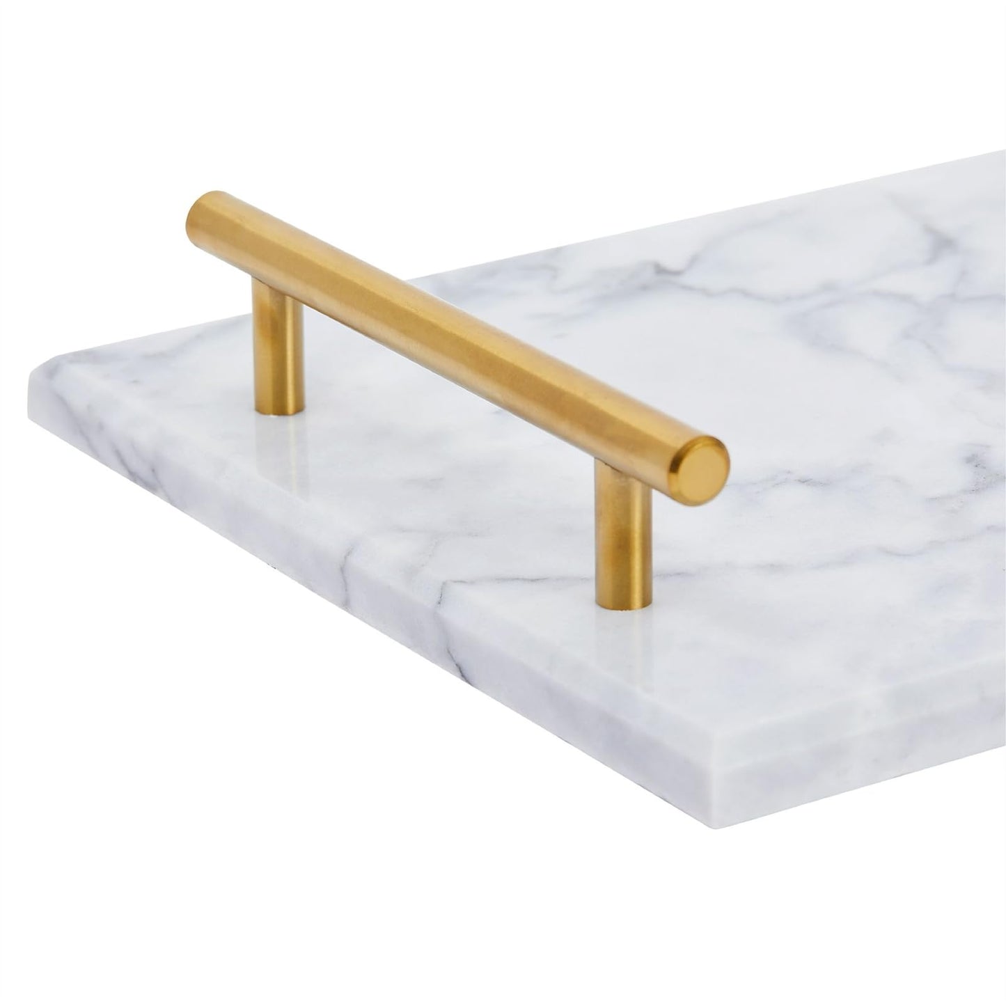 Juvale Marble Serving Tray with Gold Handles for Coffee Table, Kitchen (Rectangle, 15x7.5 in)