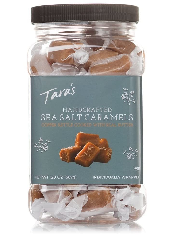 Tara's Gourmet Sea Salt Caramels | Hand Crafted All Natural Candy | Creamy & Individually Wrapped with Real Butter (20 Oz.)