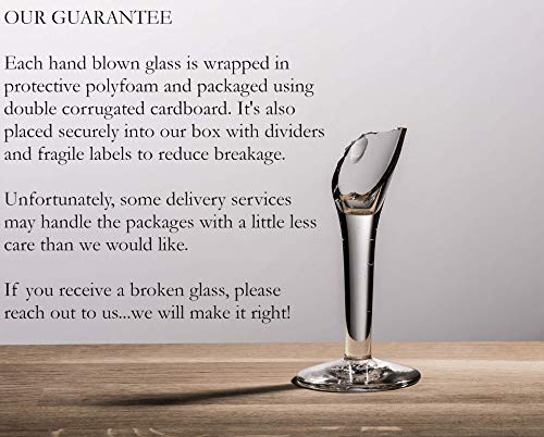 Dos Sueños Mexican Hand Blown Glass – Set of 4 Hand Blown Modern Margarita Glasses - Confetti Carmen (12 oz)