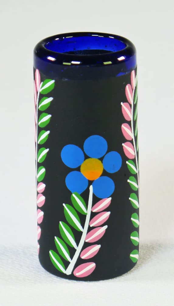 Hand-Painted Mexican Tequila Shot Glasses (Set of 4)