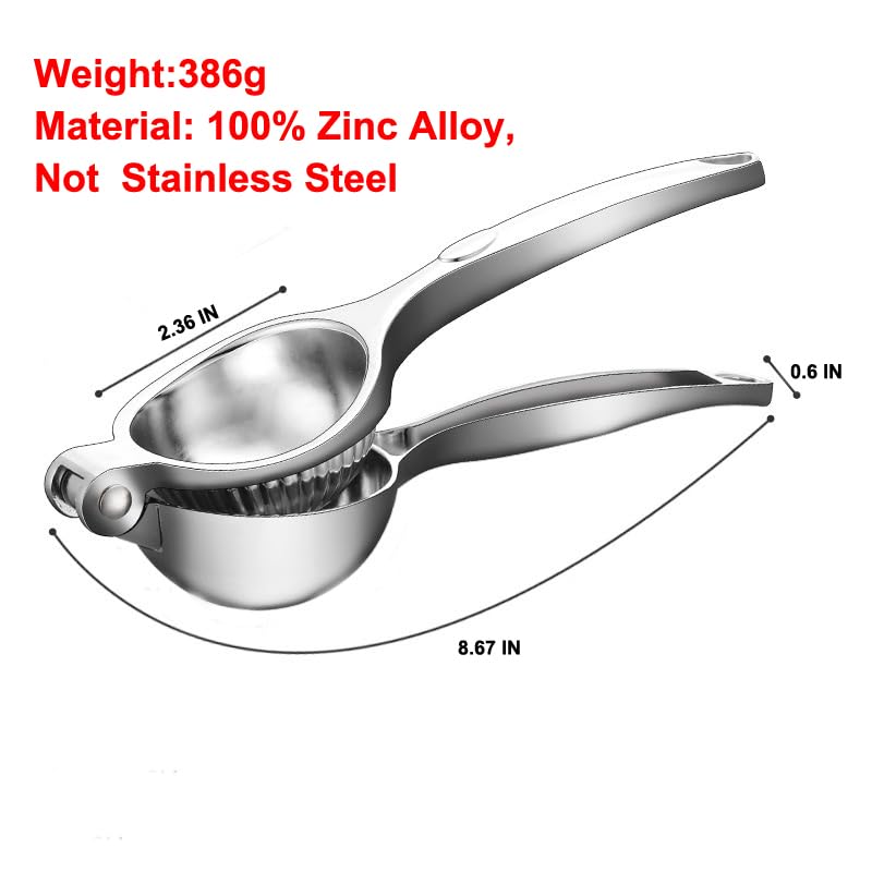 Agirlvct Lemon Squeezer, Heavy Duty Zinc Manual Lemon Juicer, Threaded Groove Fresh Small Oranges Limes Juicer Hand Press Manual Press for Home Restaurant Kitchen Accessories Utensils(Sliver)