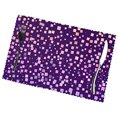 Purple and Pink Effervescent Bubble Table Placemats (Set of 6)
