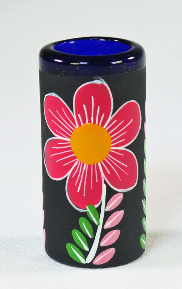 Hand-Painted Mexican Tequila Shot Glasses (Set of 4)