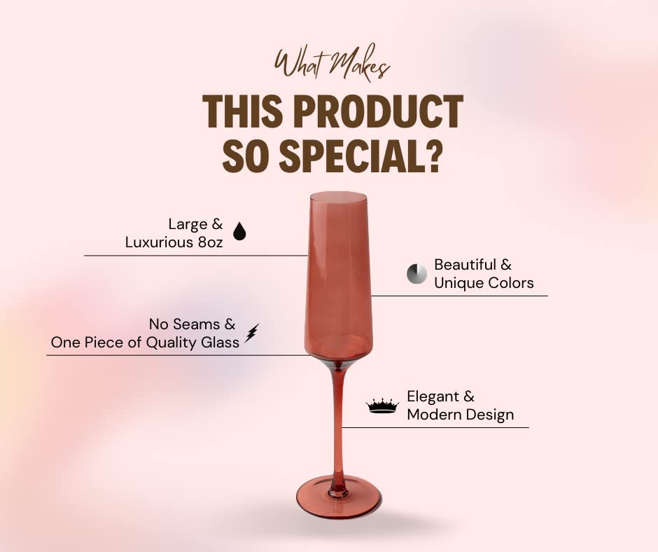 Saludi Colored Wine Glasses & Matching Champagne Flutes (as featured on Bachelor in Paradise)