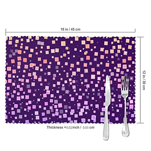 Purple and Pink Effervescent Bubble Table Placemats (Set of 6)
