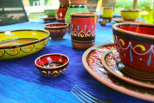 Cactus Canyon Ceramics Spanish Terracotta 5-Piece Small Dinner Plate Set (European Size), Multicolor
