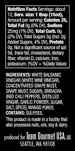 OMG! Oils: Gourmet Mango Sriracha White Balsamic Vinegar (Perfect for Dipping, Marinades, Glazing and Topping!), 177ml/6oz…