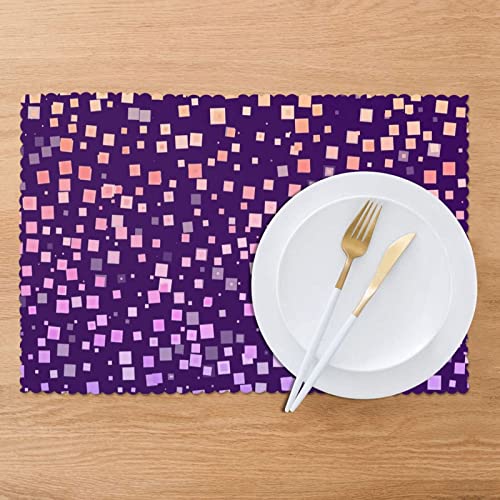 Purple and Pink Effervescent Bubble Table Placemats (Set of 6)
