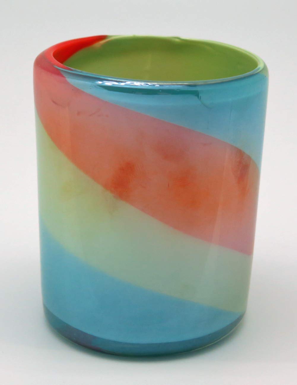 Hand-Blown Rainbow Hue Mexican Glasses, 12 Oz. (Set of 6)