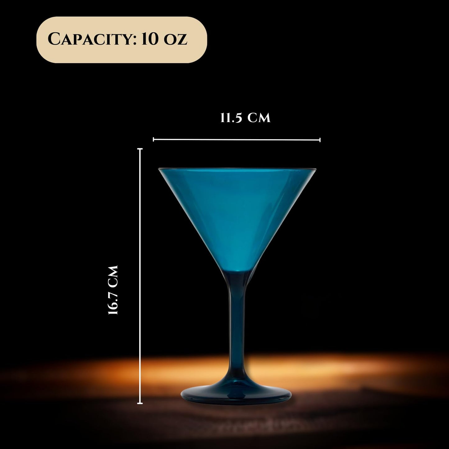 European Style Plastic Crystal Glasses, Unbreakable Martini, Cocktail | Set of 6 | Shatterproof Acrylic 100% Tritan Drinkware, Colored BPA-free, Reusable, Outdoor, Pool and Indoor, Dishwasher Safe 10 Oz.