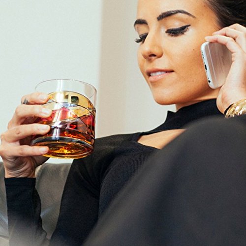 Antoni Barcelona Whiskey Bourbon Crystal Glasses 12Oz SET 2 Sagrada Hand Painted Mouth Blown Cocktail Bar Gifts Women Men Dad