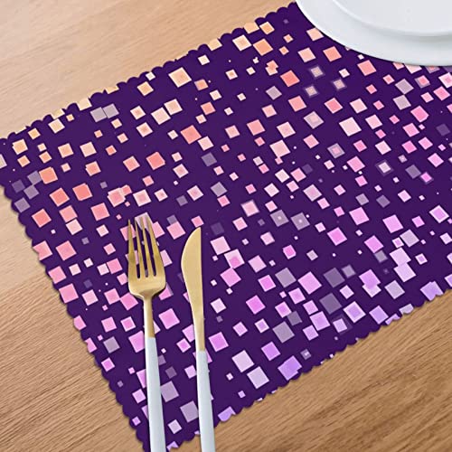 Purple and Pink Effervescent Bubble Table Placemats (Set of 6)