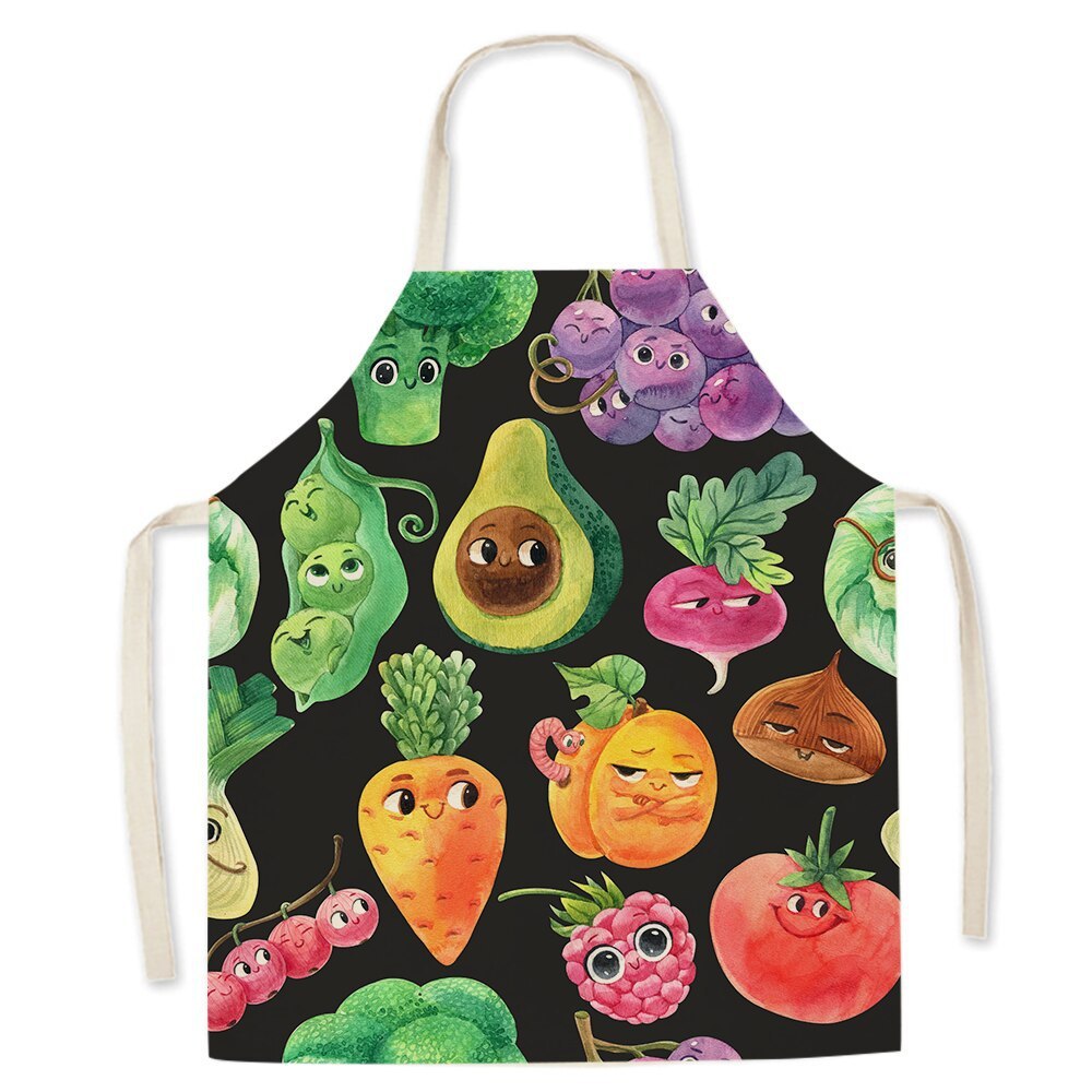 Food-Themed Linen Sleeveless Apron