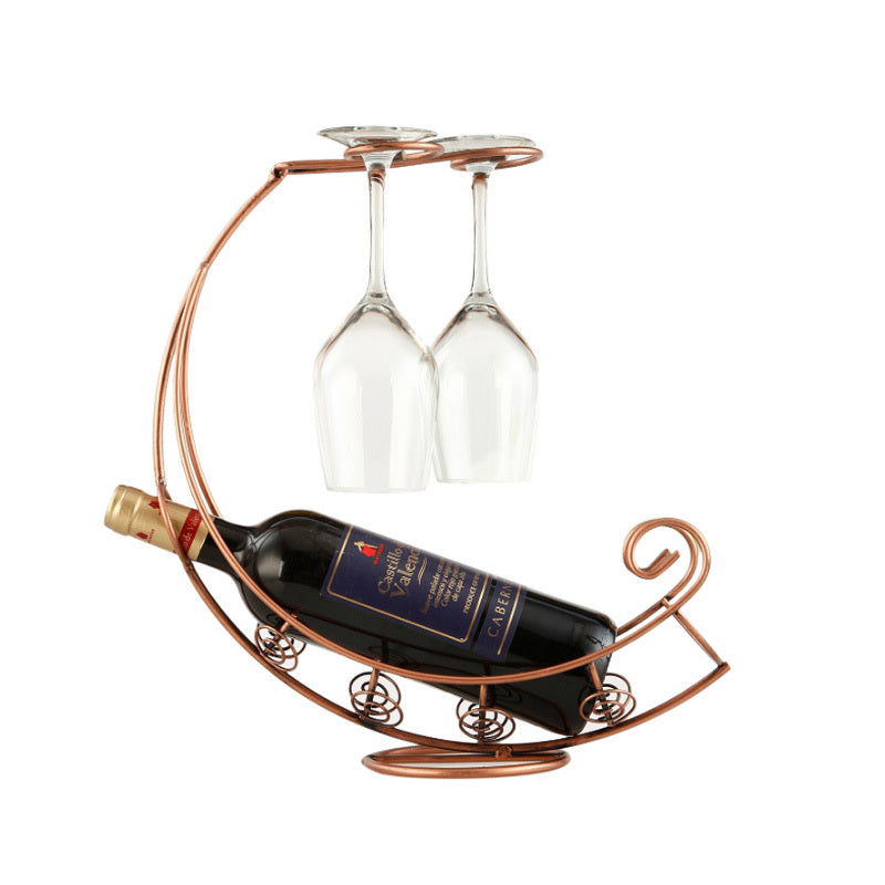 Curbed European Wine Holder with Space for 2 Glasses